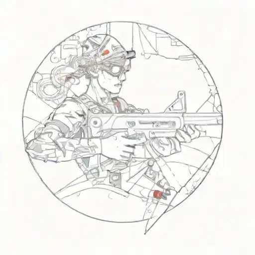 A Cartoon Character With A Gun