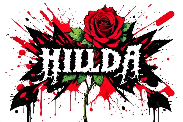 Hilda Name With A Rose