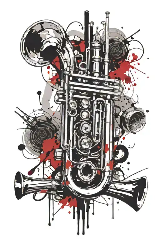 Bb Trumpet Intertwined With Musical