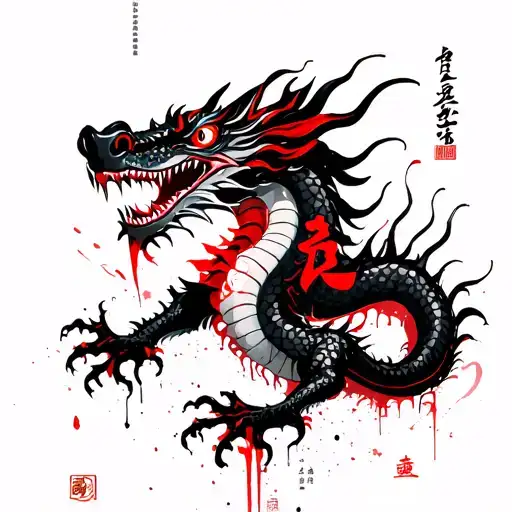 Dragon With Chinese Letters