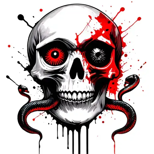 Skull With Snakes In One Eye