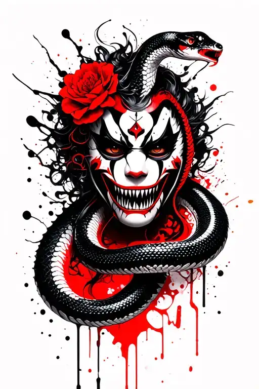 Hannya Flores And Snake Mask