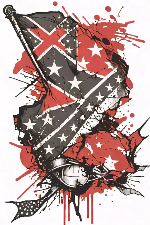 Confederate Flag Half American