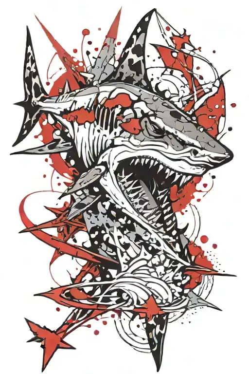 Hammerhead Shark Trident Intertwined