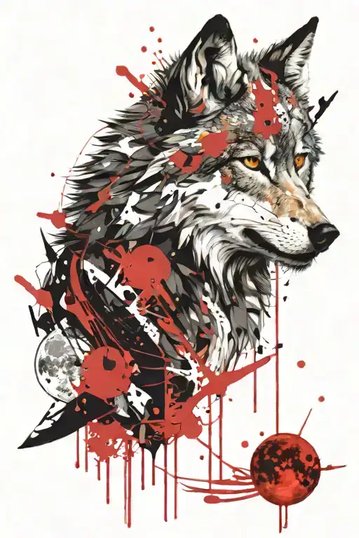Wolf And Moon