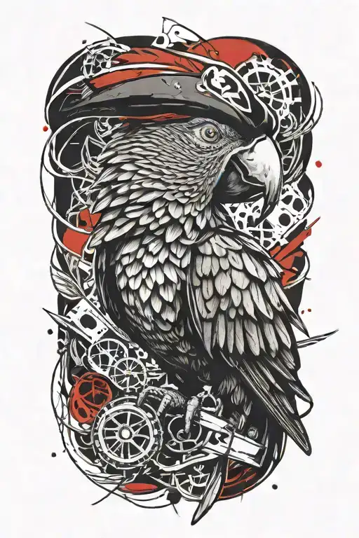 Parrot With Pirate Hat