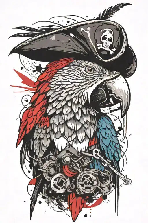 Parrot With Pirate Hat
