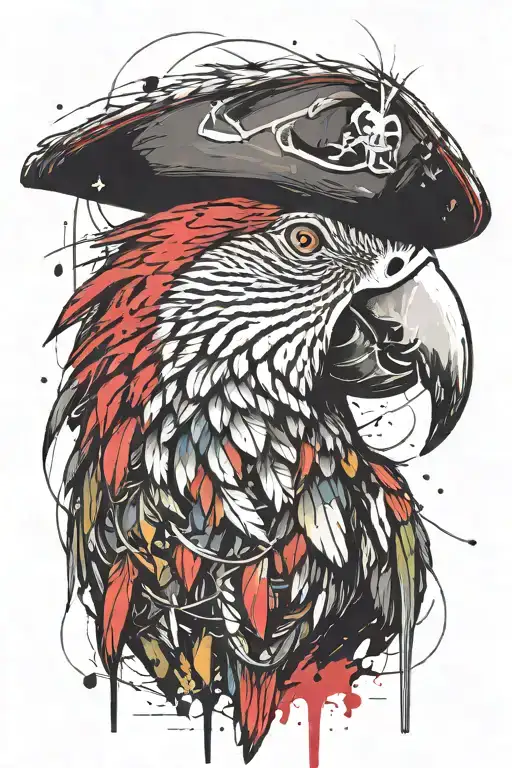 Parrot With Pirate Hat