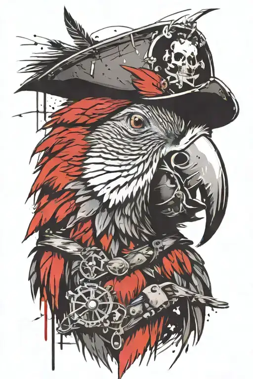 Parrot With Pirate Hat