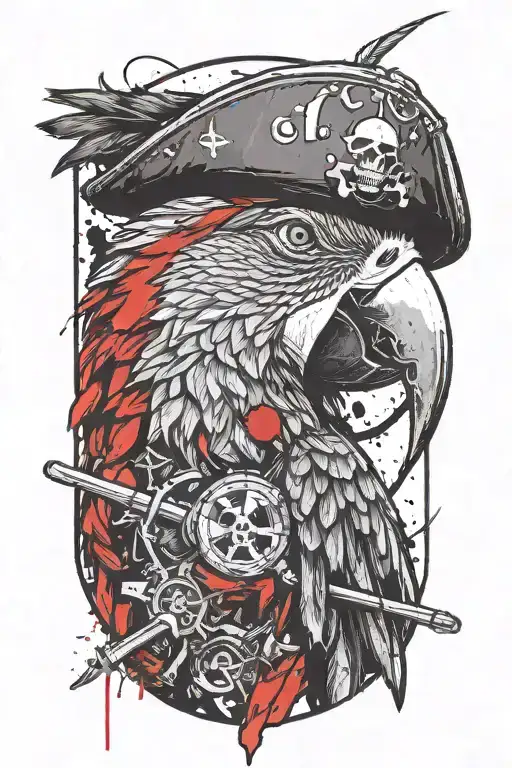 Parrot With Pirate Hat