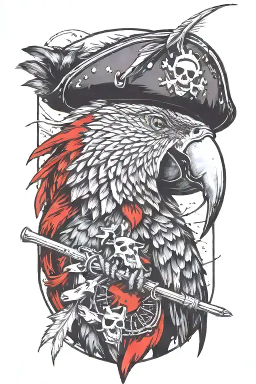 Parrot With Pirate Hat