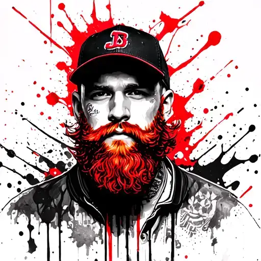 Guy With Baseball Cap Backwards Red Beard Short