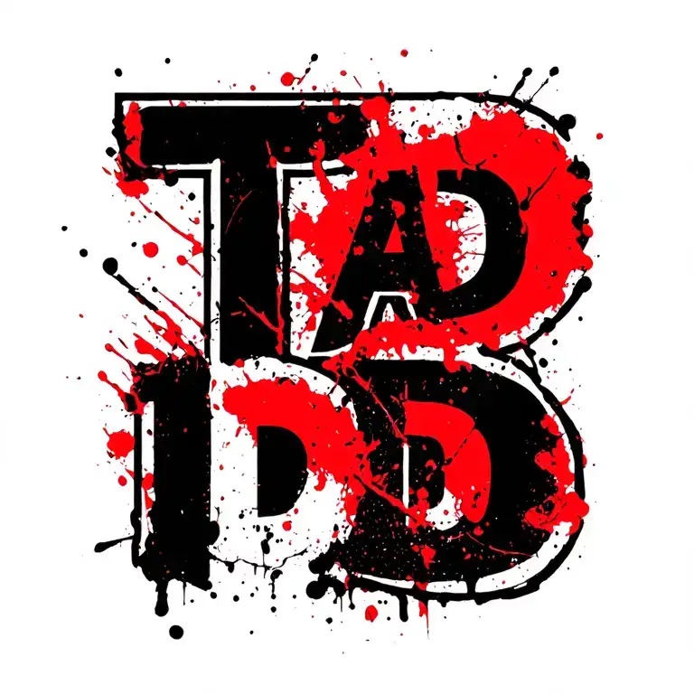 Logo From Letters T A D A D And One S Devoured Into Each Other As Marked By Children's Hand