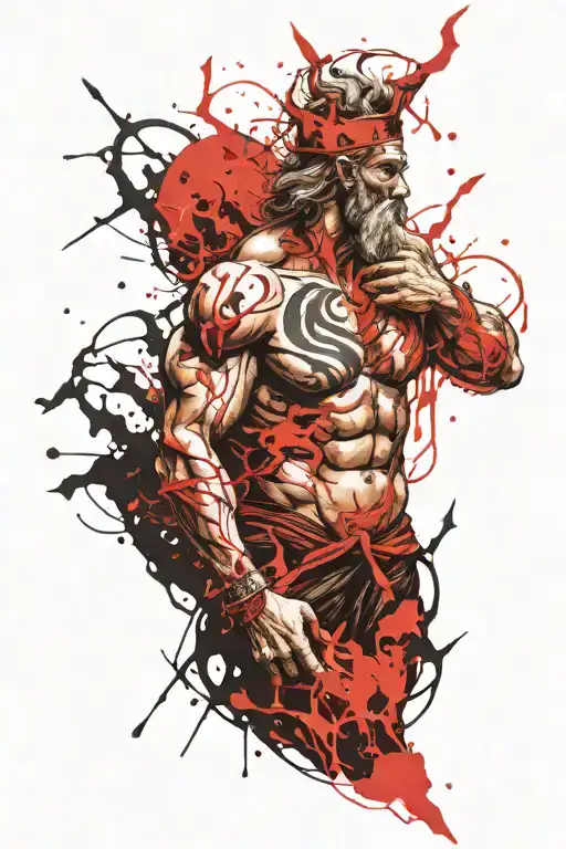 Zeus Holding A Lightning