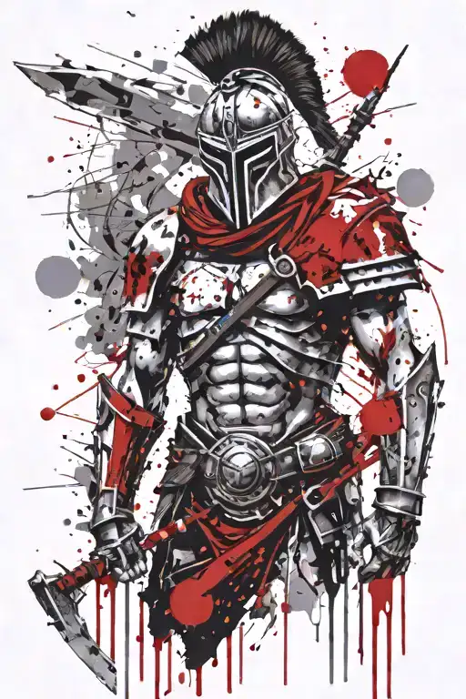 Spartan Warrior With Blood