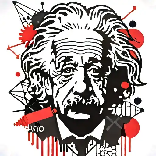 Albert Einstein Sad Face Surrounded By Formulas