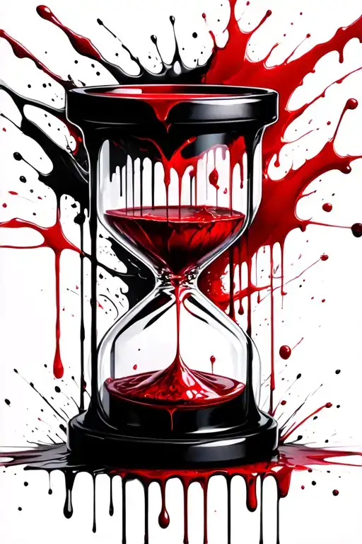 Goth Inspired Hourglass Dripping Blood