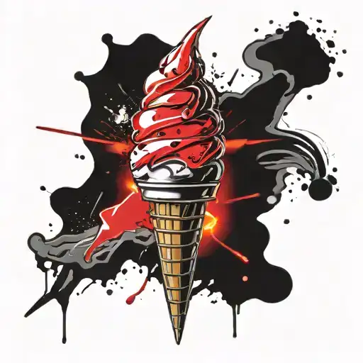 Ice Cream Cone With Lighting Bolt