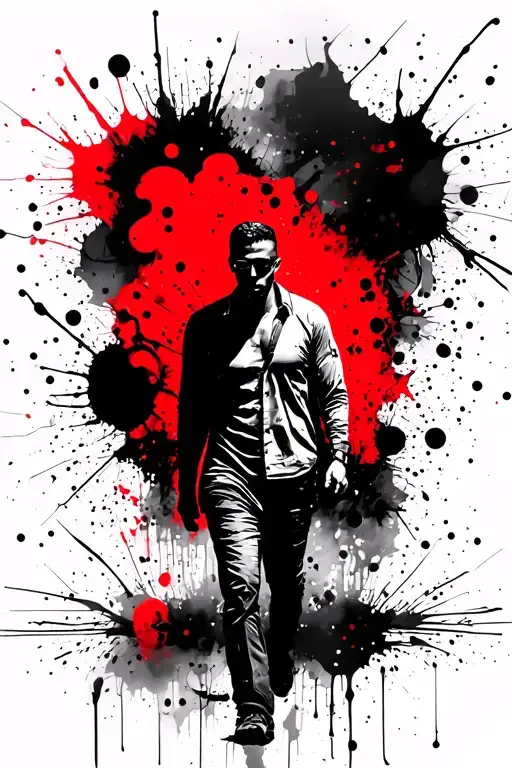 Walking Man With Shadow