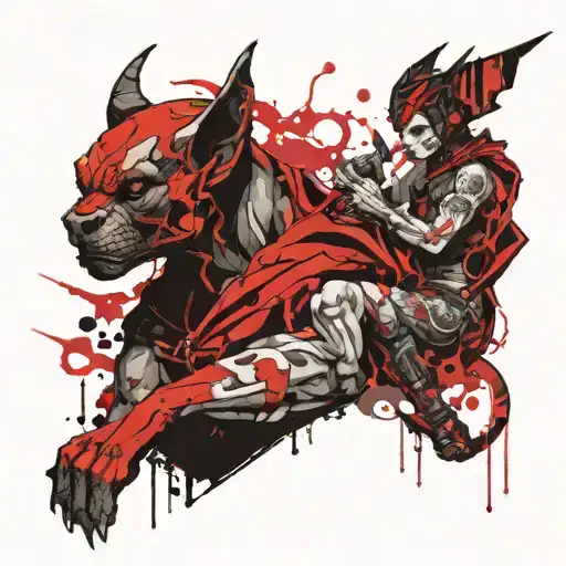 Female Gargoyle Warrior With Her Baby