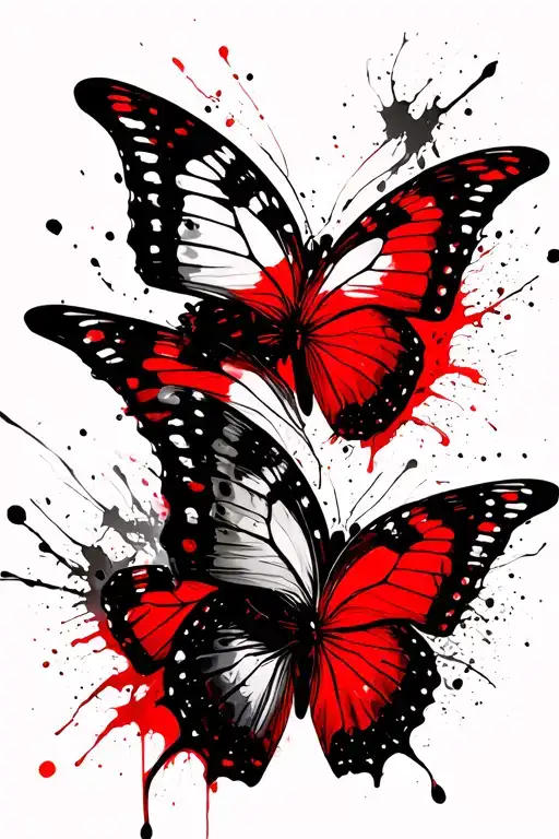 Beautiful Butterfly Wings Neatly Sewn Into The Exposed Muscle Of The Back