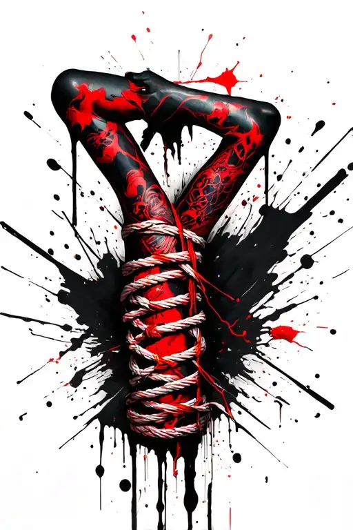 Shibari Rope Whole Leg Glitch Effect