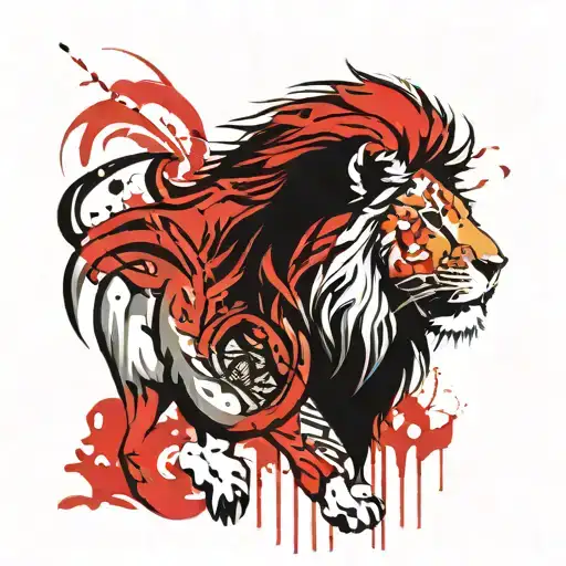 Lion Face Tribal Design