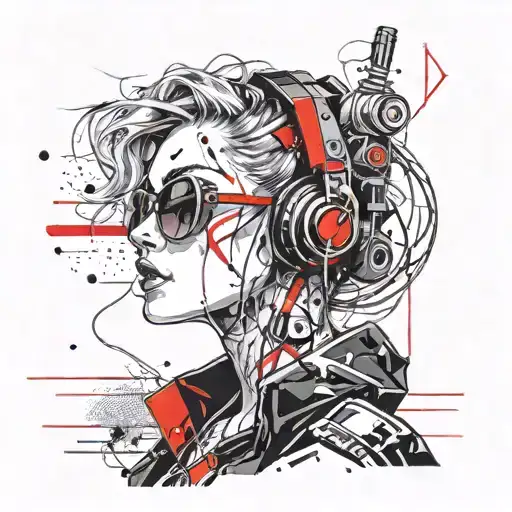 Cyberpunk Woman Sunglasses Sexy Music Speaker Rave