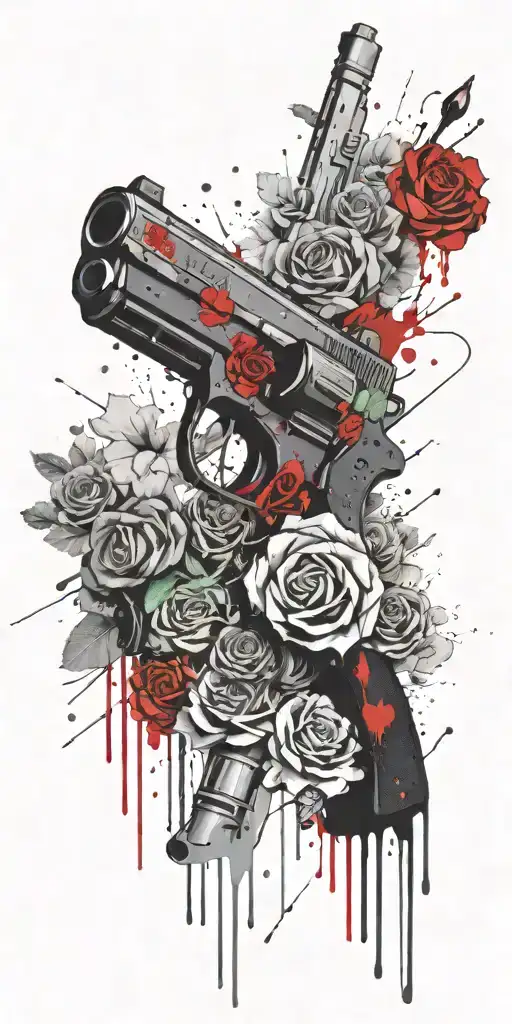 A Gun With Roses On It