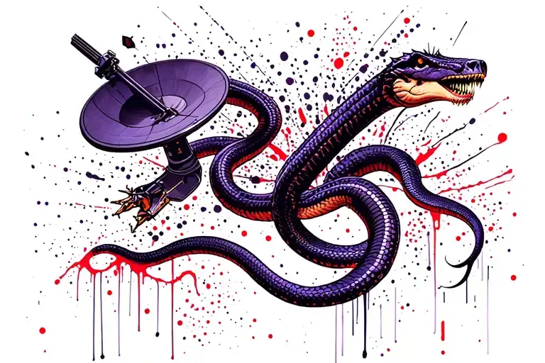 Purple Cobra With A Satellite Dish