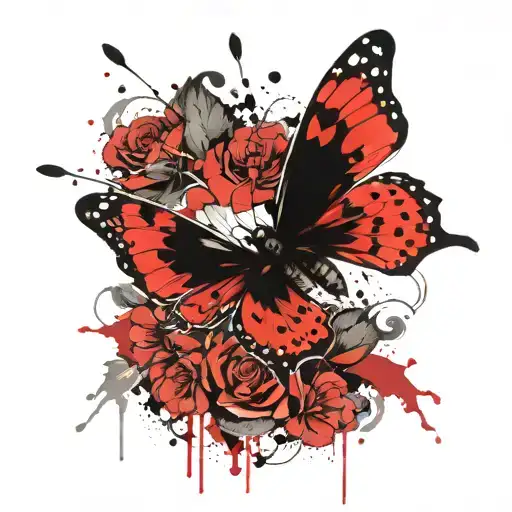 Butterfly And Flowers