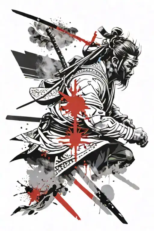 Black And Grey Samurai Fractal