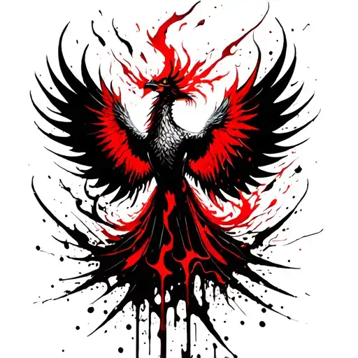 Phoenix Rising From Flames