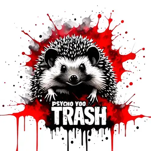 Hedgehog In Fog And Inscription Psycho