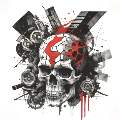 Skull Geo Realism Justice Lion Head