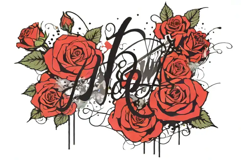 Wisdom Script Surrounded By Roses Growing