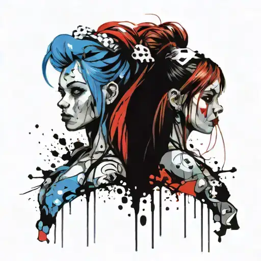 Two Girl Smurfs Punk Rock Inspired