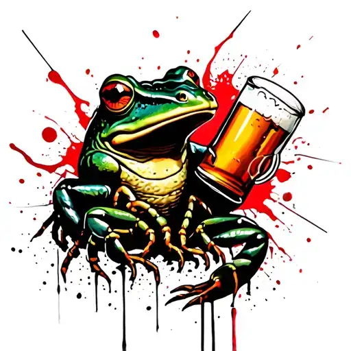 Scorpion And A Frog Drinking Beer
