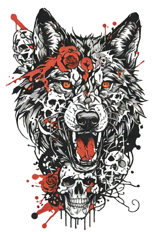 Wolf And Skull
