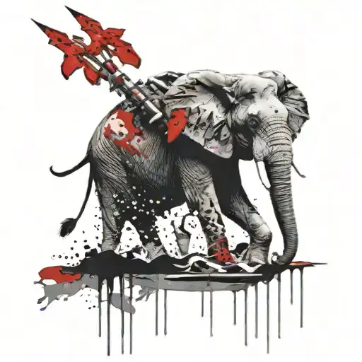 Elephant And Spears & Water'd Heaven