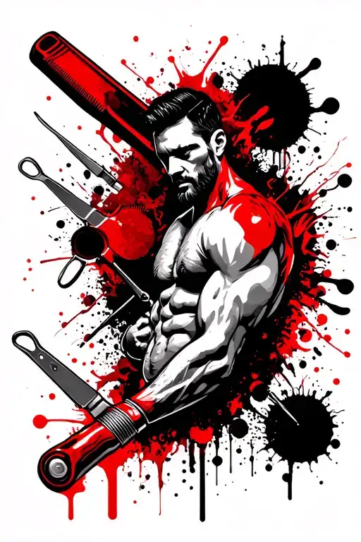 Barber Tools Forming A Muscular