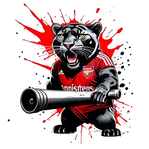 Penrith Panthers Mascot Shooting The Arsenal Fc Cannon