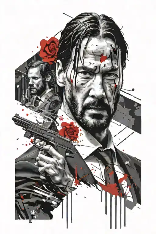 John Wick Face And Pencil