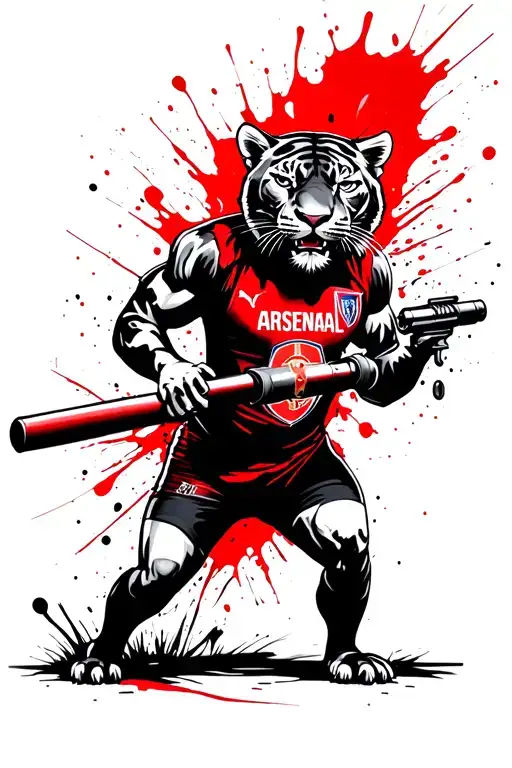 Penrith Panthers Mascot Shooting The Arsenal Fc Cannon Mean Savage