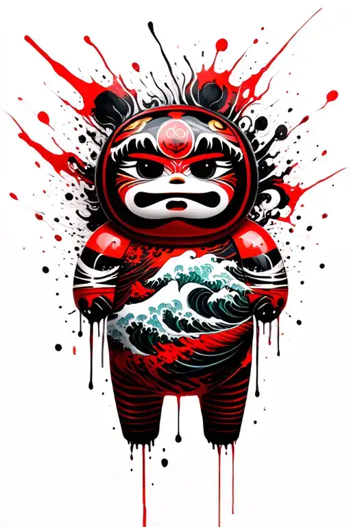 Daruma Doll With Wave