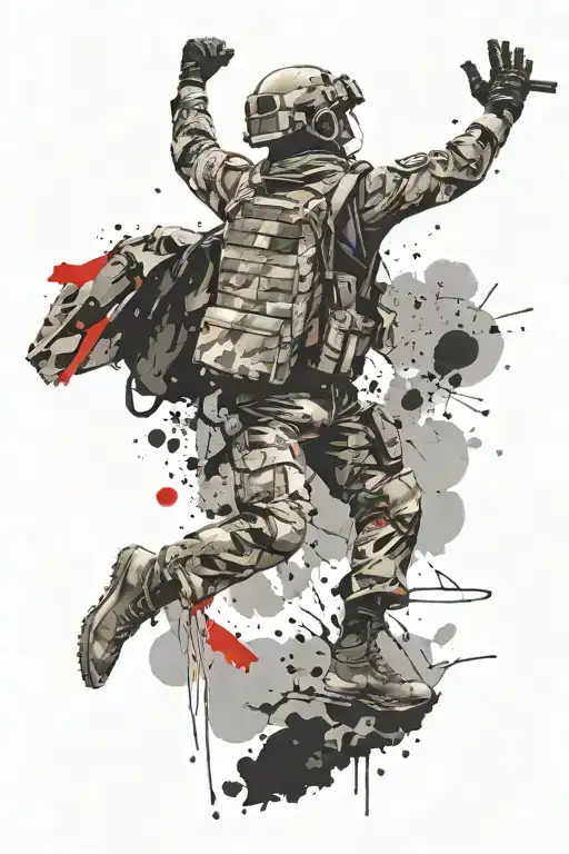 173Rd Airborne Infantryman Jumping