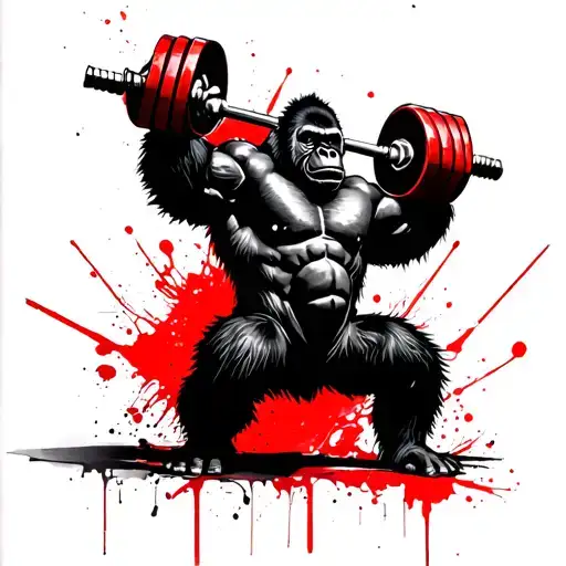 Gorilla Lifting Weights