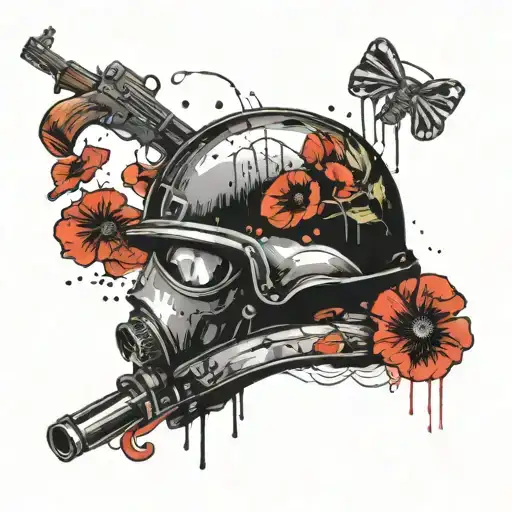 Ww1 Poppy Helmet Riffle Soldier
