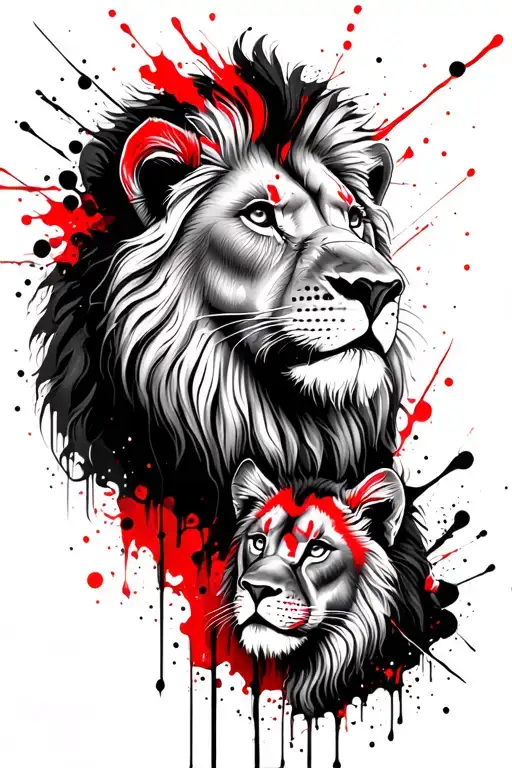 Lion And Little Lion Head