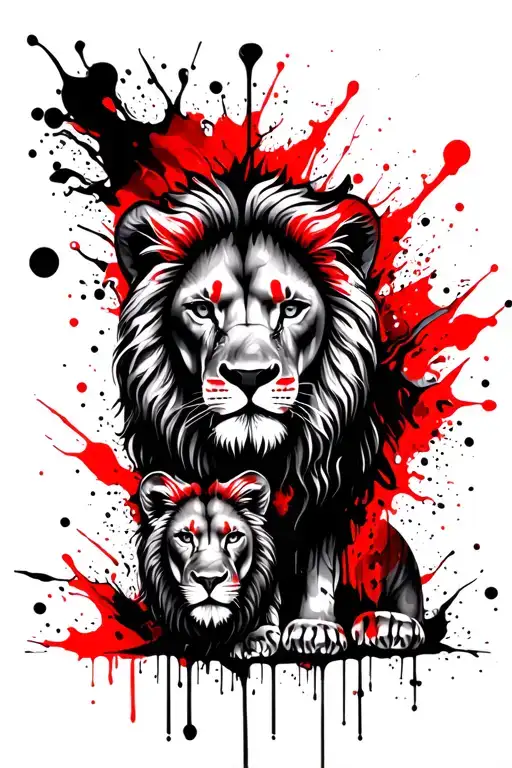 Lion And Little Lion Head